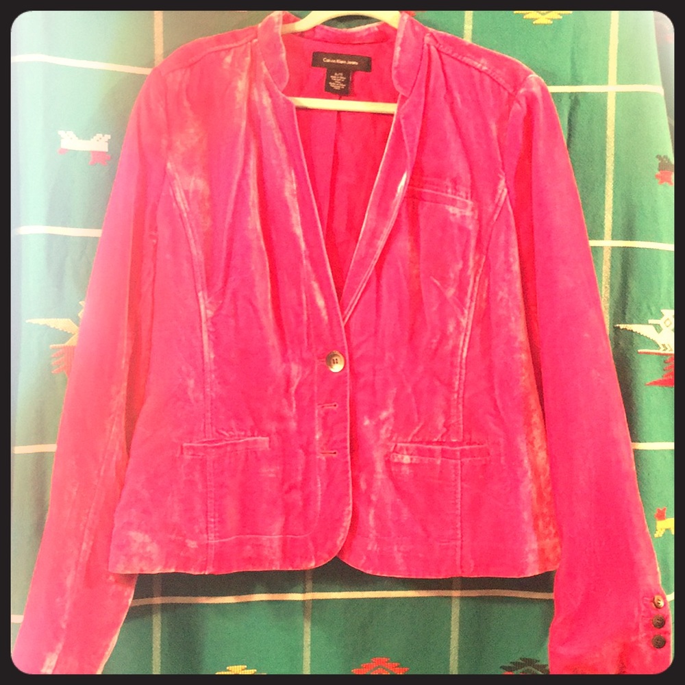 XL Vintage Calvin Klein crushed velvet blazer